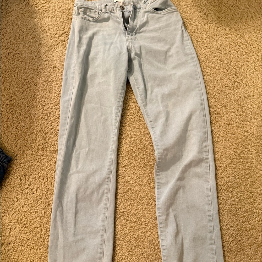 Forever 21 Women's Soft Gray Straight Leg Jeans